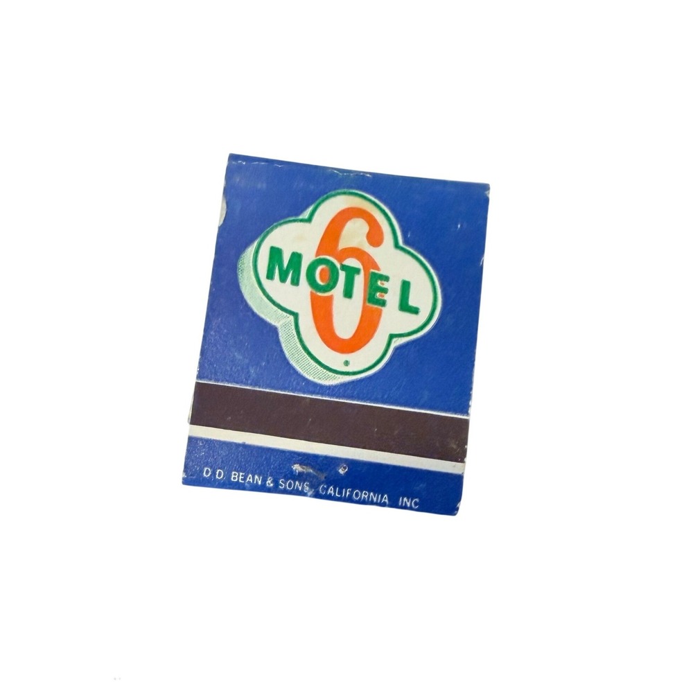 Vintage Motel 6 Matchbook Cover D.D. Bean & Sons California Inc Advertising Blue